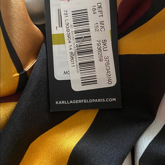 Karl Lagerfeld NWT stripped retro look dress asymmetrical size 14 - Picture 11 of 13